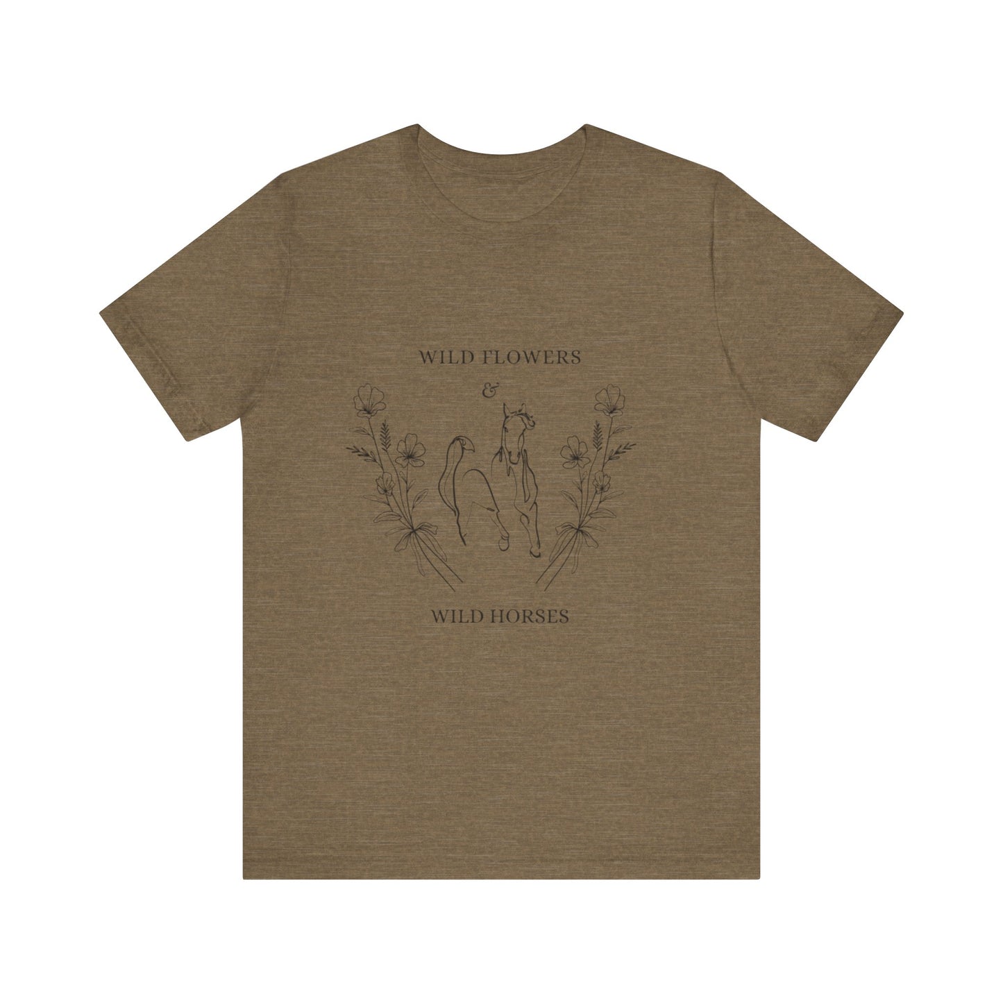 Wildflowers & Wild Horses Tee - Unisex Casual T-Shirt, Nature Lover Gift, Boho Style, Festival Wear, Summer Outfit