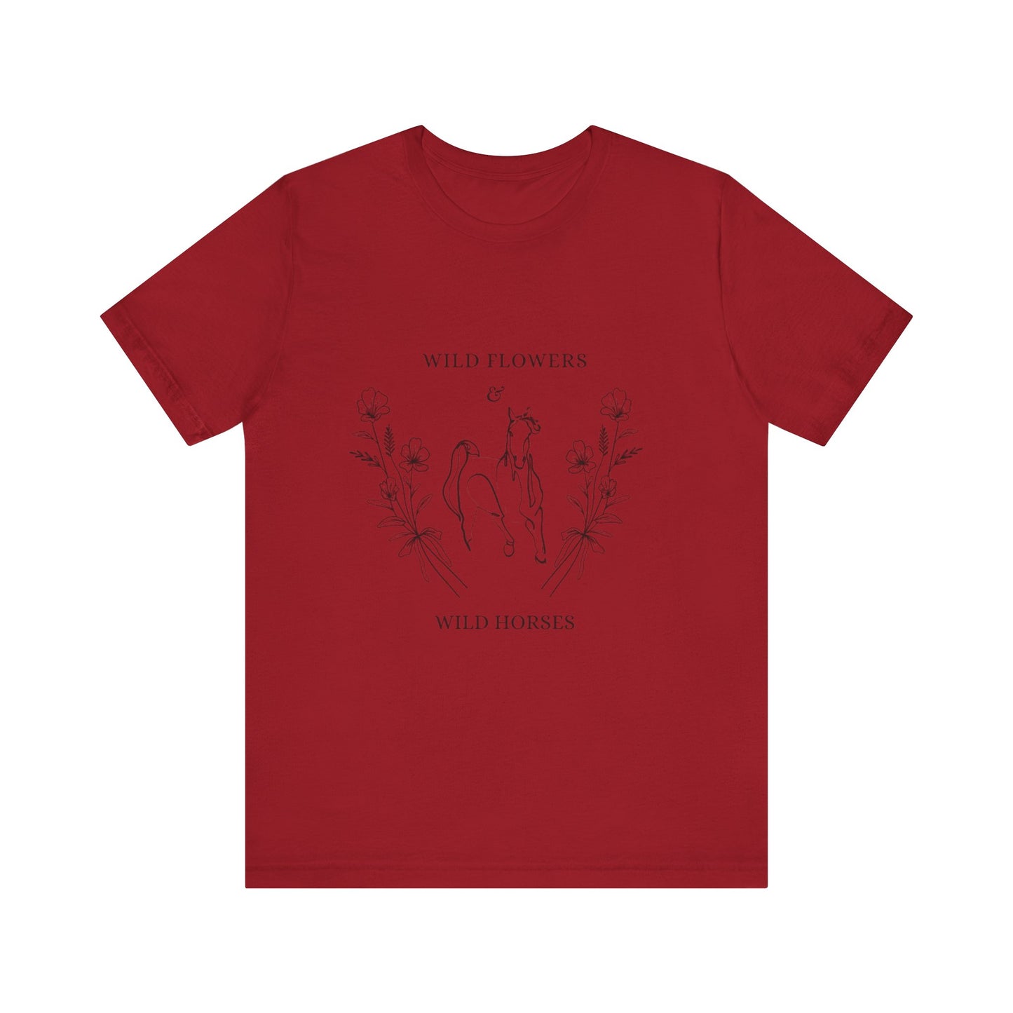 Wildflowers & Wild Horses Tee - Unisex Casual T-Shirt, Nature Lover Gift, Boho Style, Festival Wear, Summer Outfit