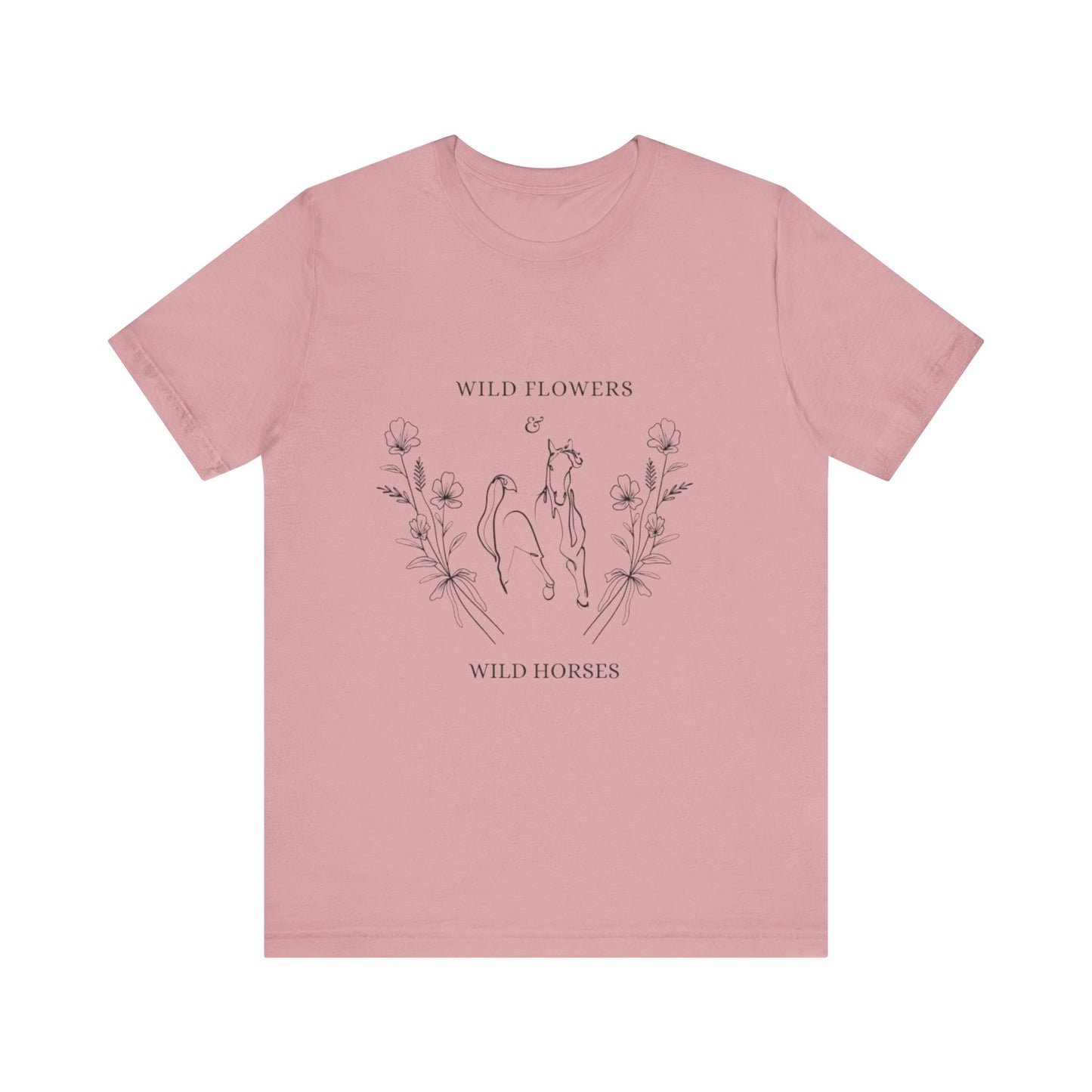 Wildflowers & Wild Horses Tee - Unisex Casual T-Shirt, Nature Lover Gift, Boho Style, Festival Wear, Summer Outfit
