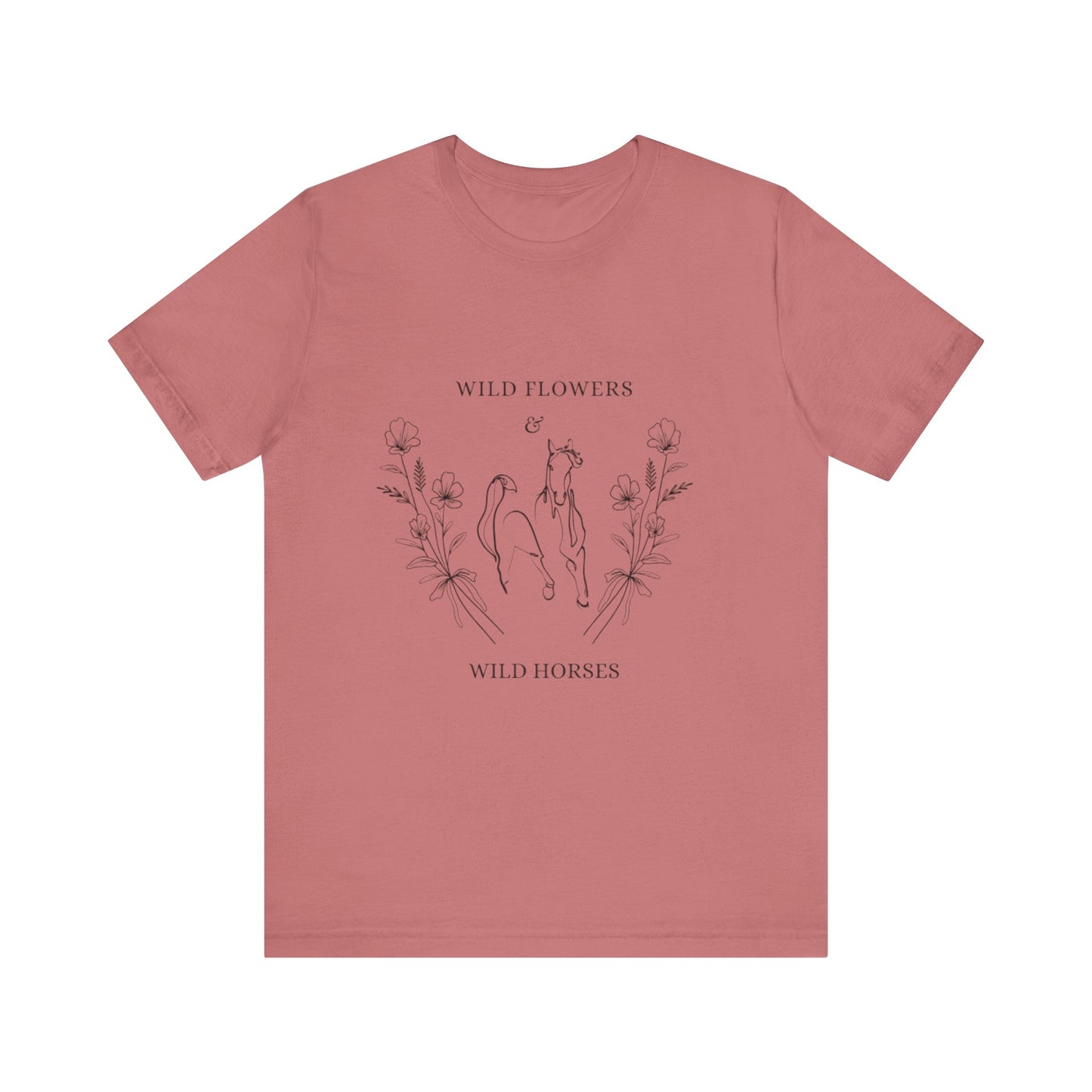 Wildflowers & Wild Horses Tee - Unisex Casual T-Shirt, Nature Lover Gift, Boho Style, Festival Wear, Summer Outfit