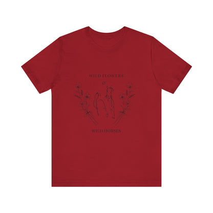 Wildflowers & Wild Horses Tee - Unisex Casual T-Shirt, Nature Lover Gift, Boho Style, Festival Wear, Summer Outfit