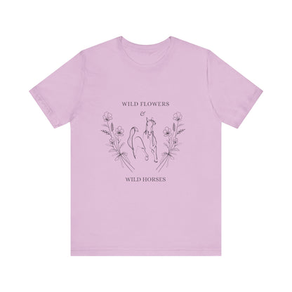Wildflowers & Wild Horses Tee - Unisex Casual T-Shirt, Nature Lover Gift, Boho Style, Festival Wear, Summer Outfit